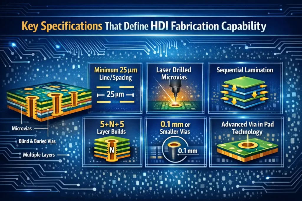 Key Specifications That Define HDI Fabrication Capability