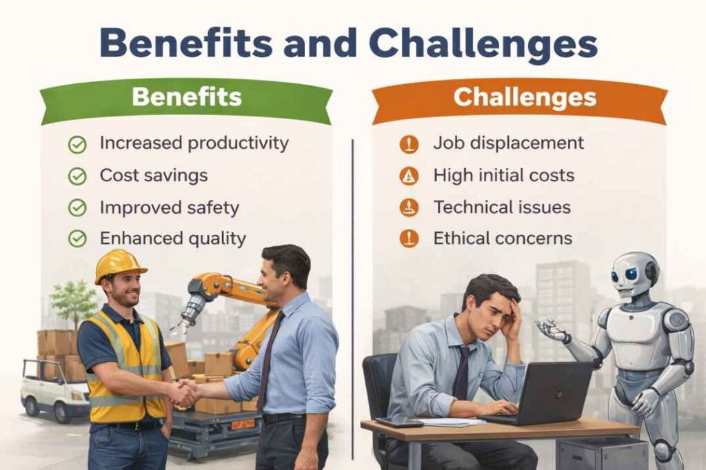 Benefits and Challenges in robotics and automation