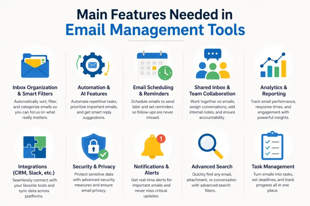 Main Features Needed in Email Management Tools