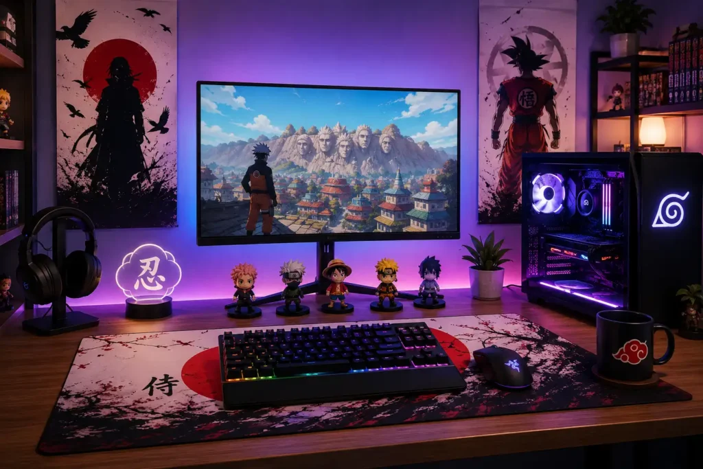 How are anime desk setups becoming a major trend among fans?