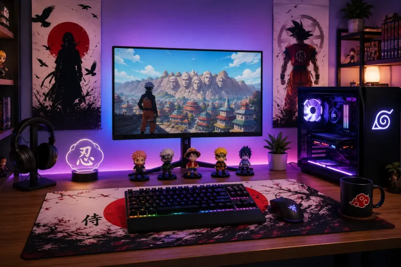 How are anime desk setups becoming a major trend among fans?