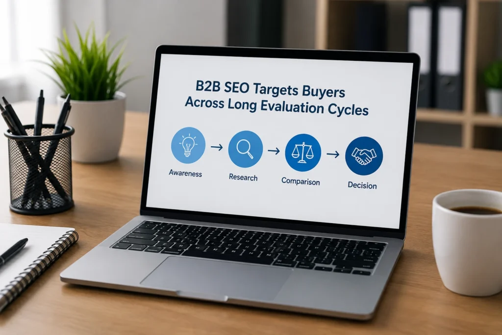 How B2B SEO Targets Buyers Across Long Evaluation Cycles