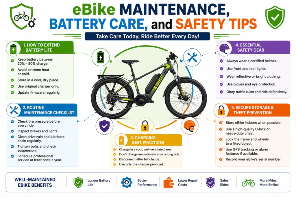 eBike Maintenance, Battery Care, and Safety Tips