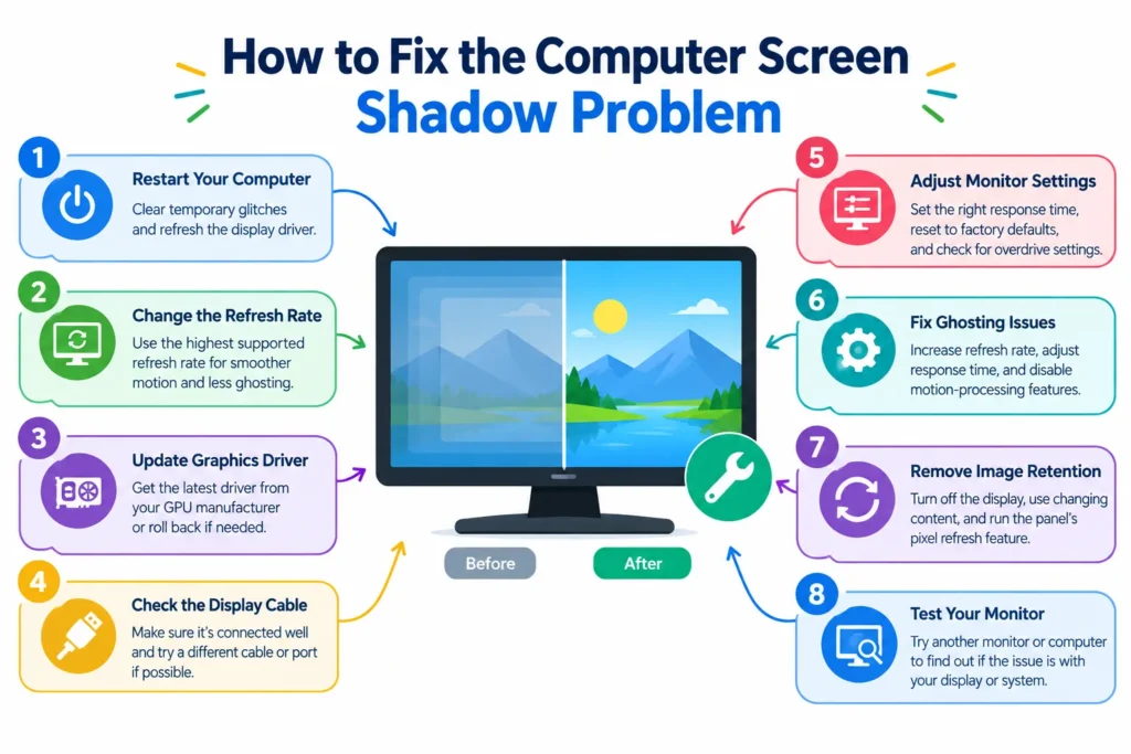 How to Fix the Computer Screen Shadow Problem