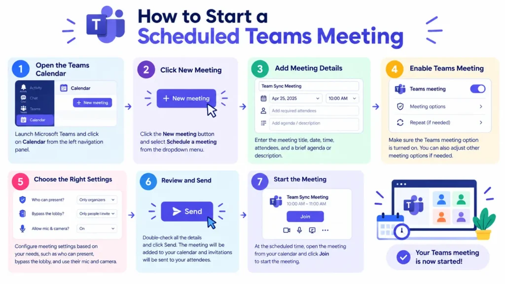 How to Start a Scheduled Teams Meeting