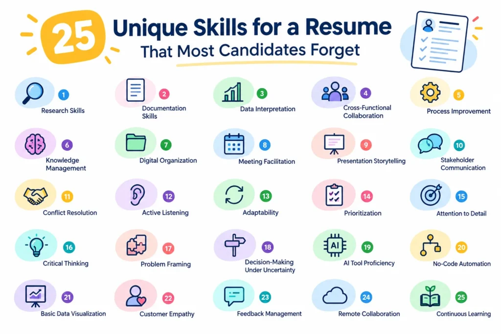 25 Unique Skills for a Resume That Most Candidates Forget